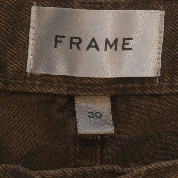 FRAME Denim Le Low Baggy Wide Leg Jeans Size 30 Brown Bronzite - Picture 10 of 10